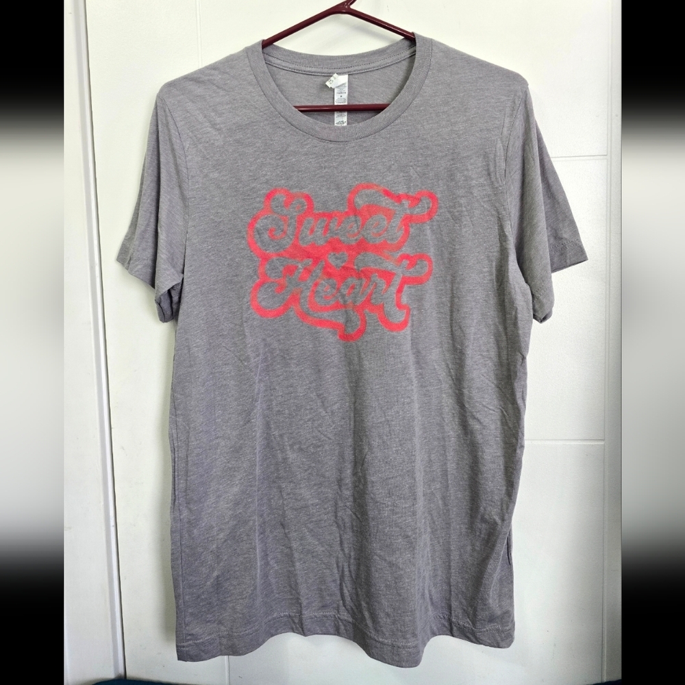 Canvas Bella Canvas Gray Sweet Heart T-Shirt Sz M